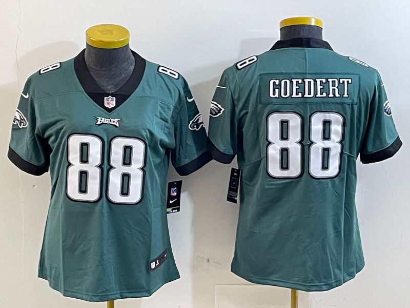 Youth Philadelphia Eagles 88 Goedert Green 2025 Nike Vapor Limited NFL Jersey style 1
